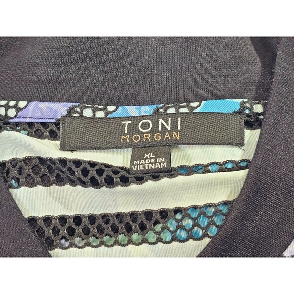 KSD Women's XL Toni Morgan Multicolor Fishnet Long Slv Zip Up Jacket Sweatshirt - Picture 6 of 8